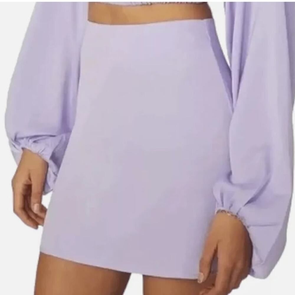 WeWoreWhat Mini Slip Skirt Women's Small Lavender Satin Charmeuse NWT